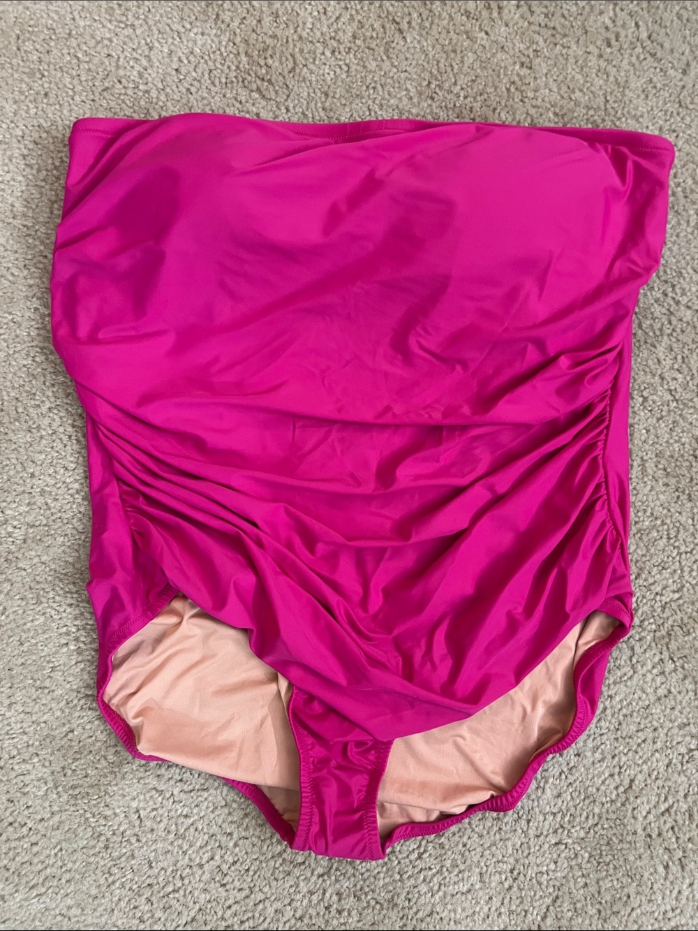 J. Crew Woman's Hot Pink Strapless One-Piece Bodysuit